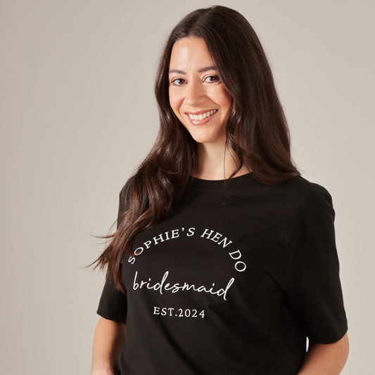 Personalised Black Hen Do T-Shirt