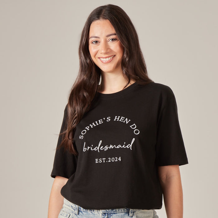 Personalised Black Hen Do T-Shirt
