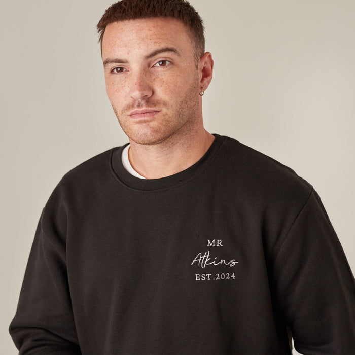 Personalised Black Mr Sweatshirt