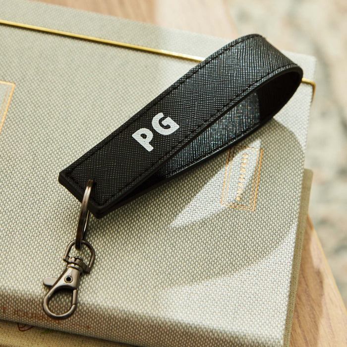 Personalised Black Printed Keyring