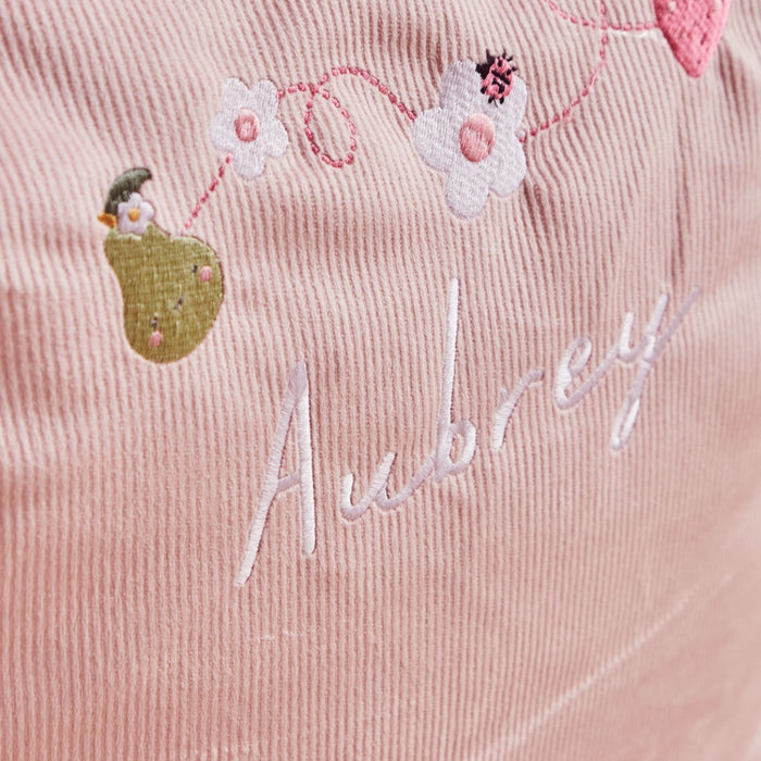 Personalised Bloom & Blossom Pink Cord Bean Bag Chair