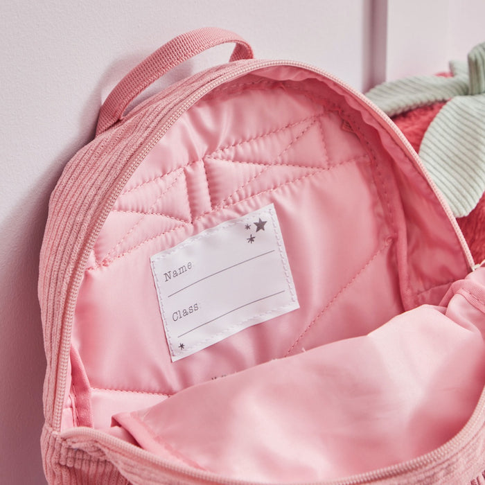 Personalised Bloom & Blossom Pink Mini Cord Backpack