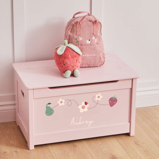 Personalised Bloom & Blossom Pink Toy Box FSC®