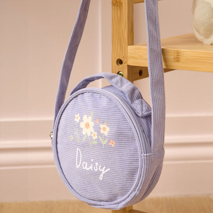 Personalised Blossom & Bloom Lilac Cord Handbag