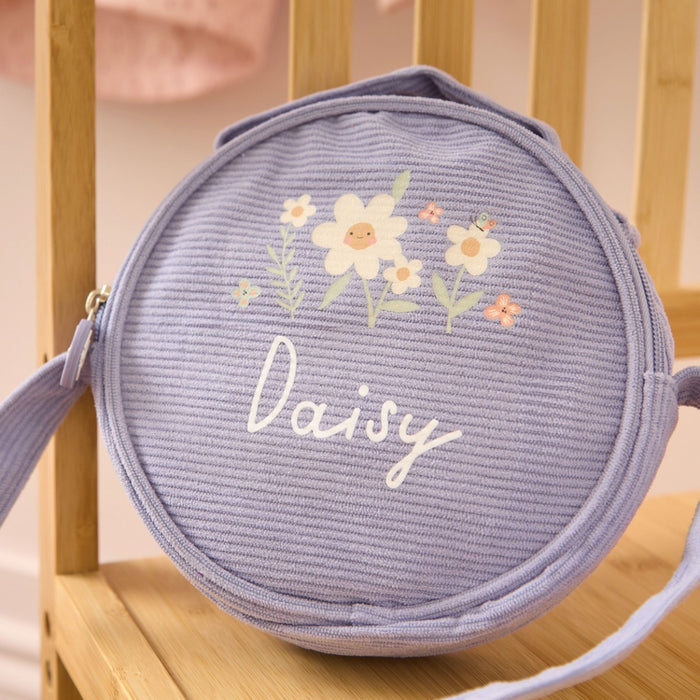 Personalised Blossom & Bloom Lilac Cord Handbag