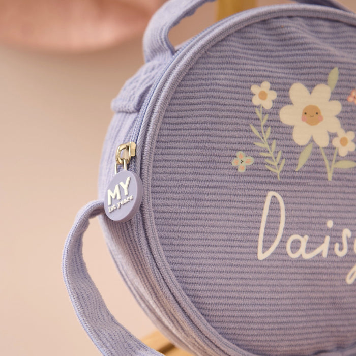 Personalised Blossom & Bloom Lilac Cord Handbag