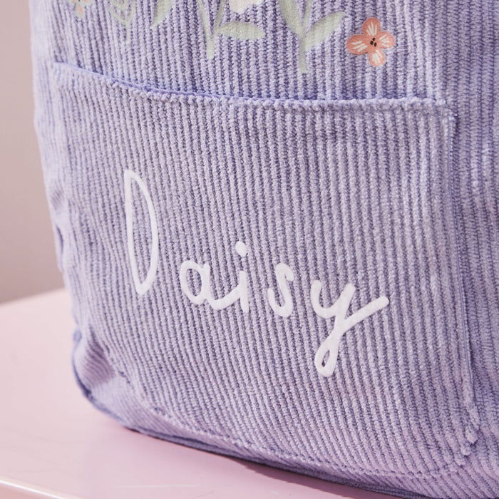 Personalised Blossom & Bloom Lilac Mini Cord Backpack