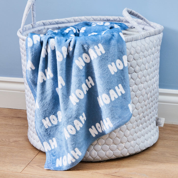 Personalised Blue All-Over Print Fleece Blanket