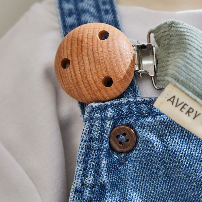 Personalised Blue Avery Row Corduroy Dummy Holder