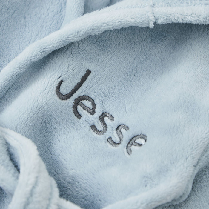 Personalised Blue Bear Fleece Robe