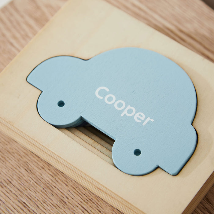 Personalised Blue Car Puzzle Toy FSC®