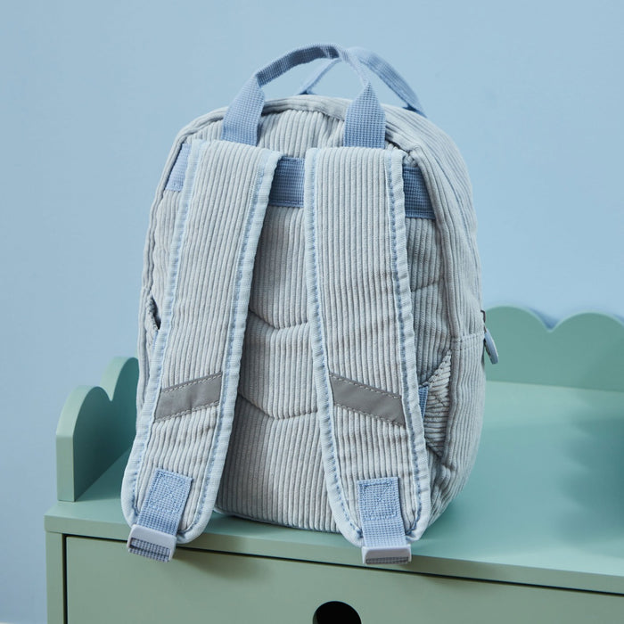 Personalised Blue Cord Dino Mini Backpack