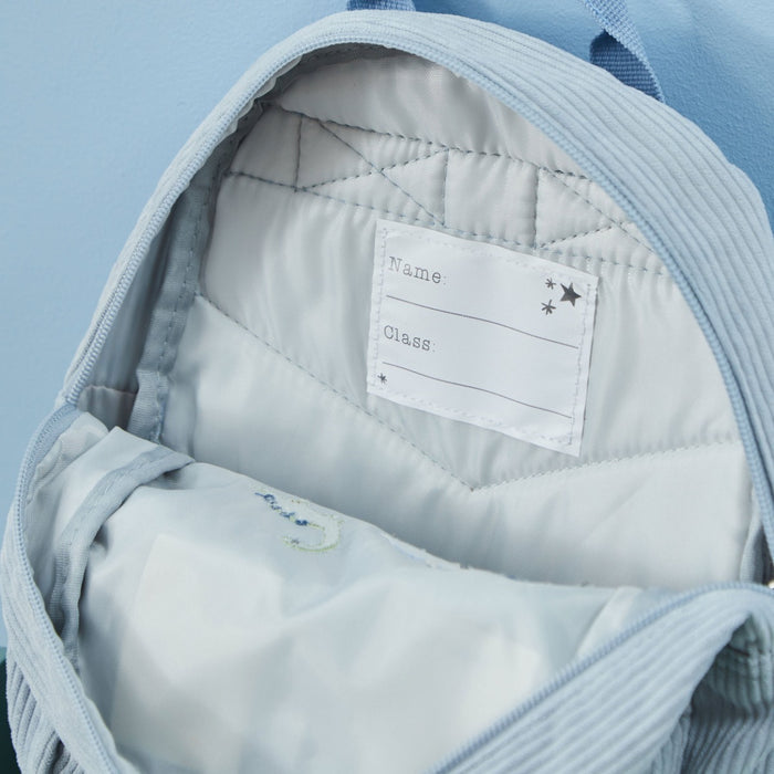 Personalised Blue Cord Dino Mini Backpack