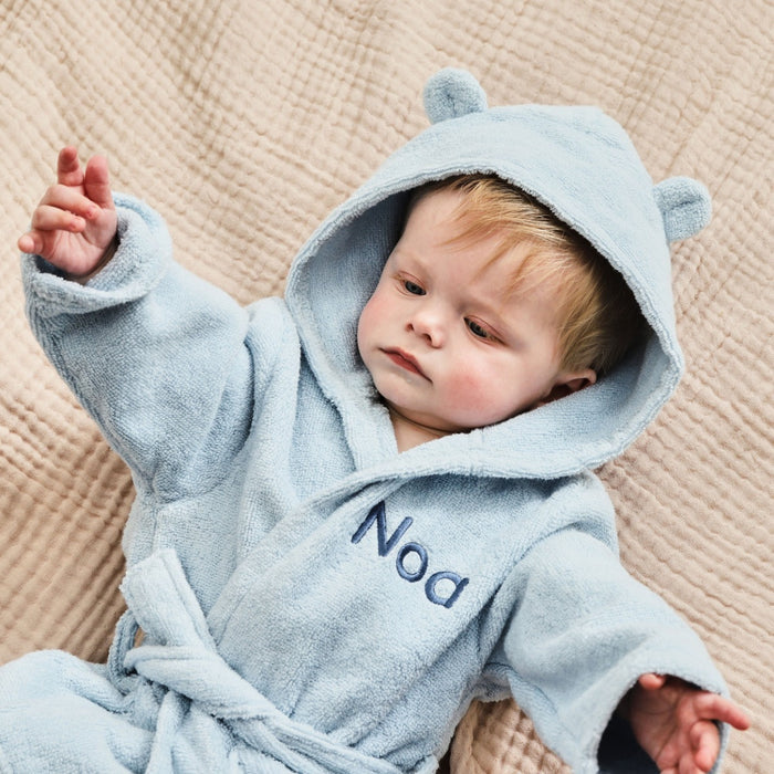 Personalised Blue Cotton Towelling Robe