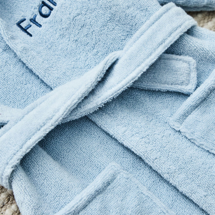 Personalised Blue Cotton Towelling Robe
