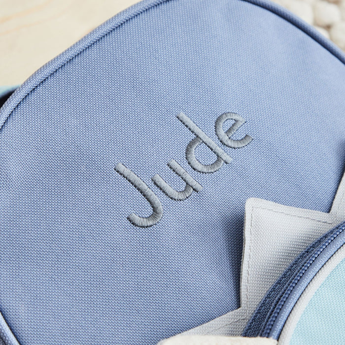 Personalised Blue Dinosaur Face Mini Backpack