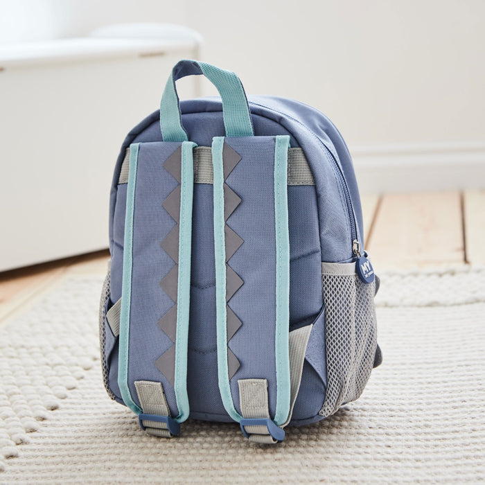 Personalised Blue Dinosaur Face Mini Backpack