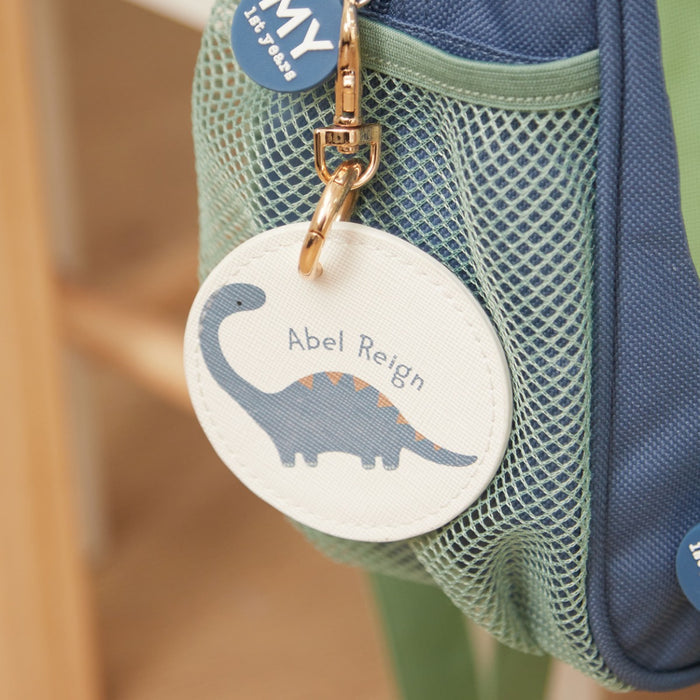 Personalised Blue Dinosaur Keyring