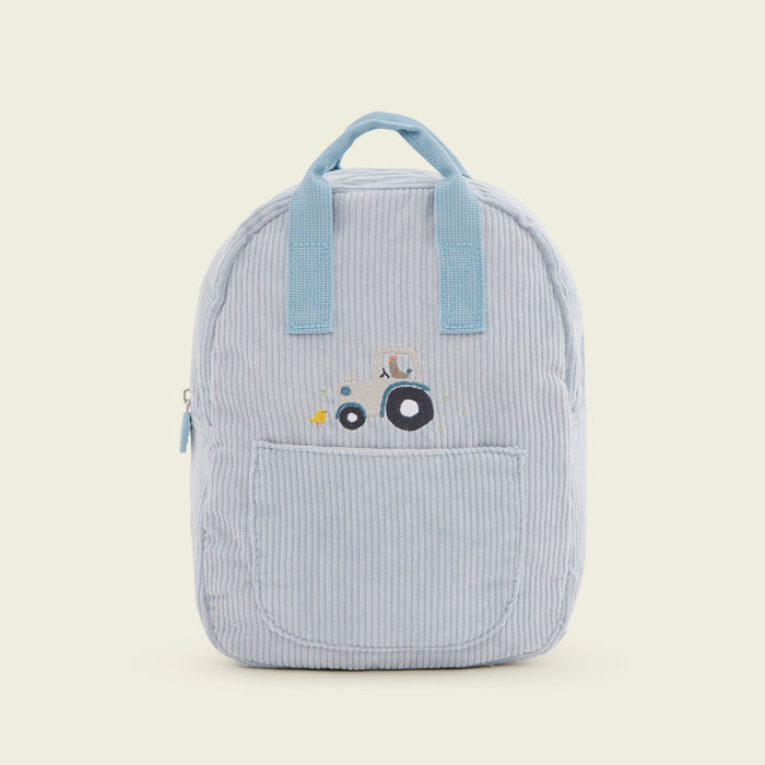 Personalised Blue Farmyard Design Cord Mini Backpack