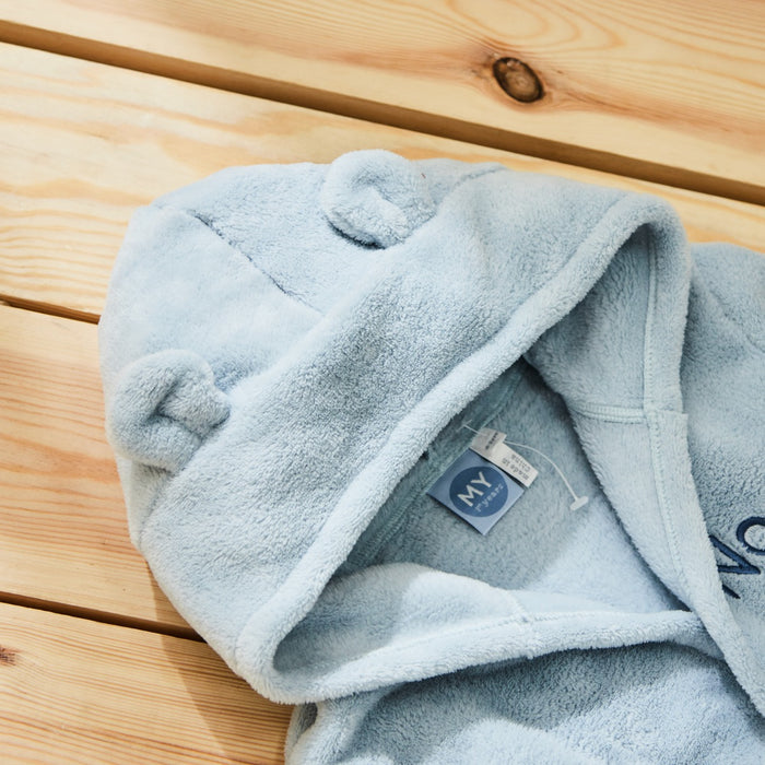 Personalised Blue Fleece Robe with Ears