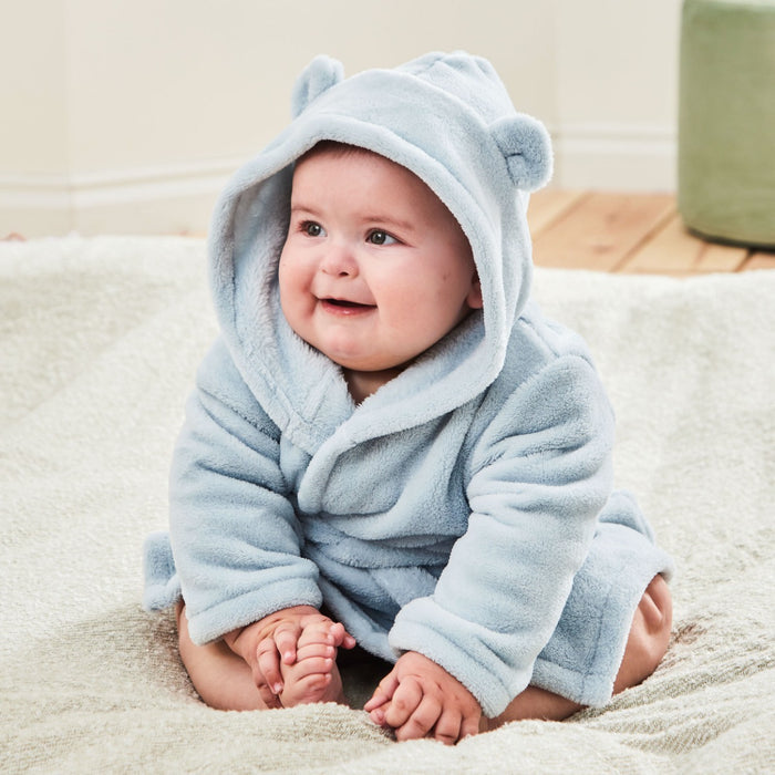 Personalised Blue Fleece Robe with Ears