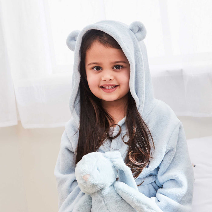 Personalised Blue Fleece Robe with Ears