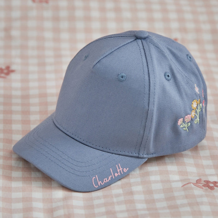 Personalised Blue Floral Baseball Cap