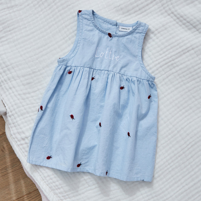 Personalised Blue Ladybug Dress by Name It