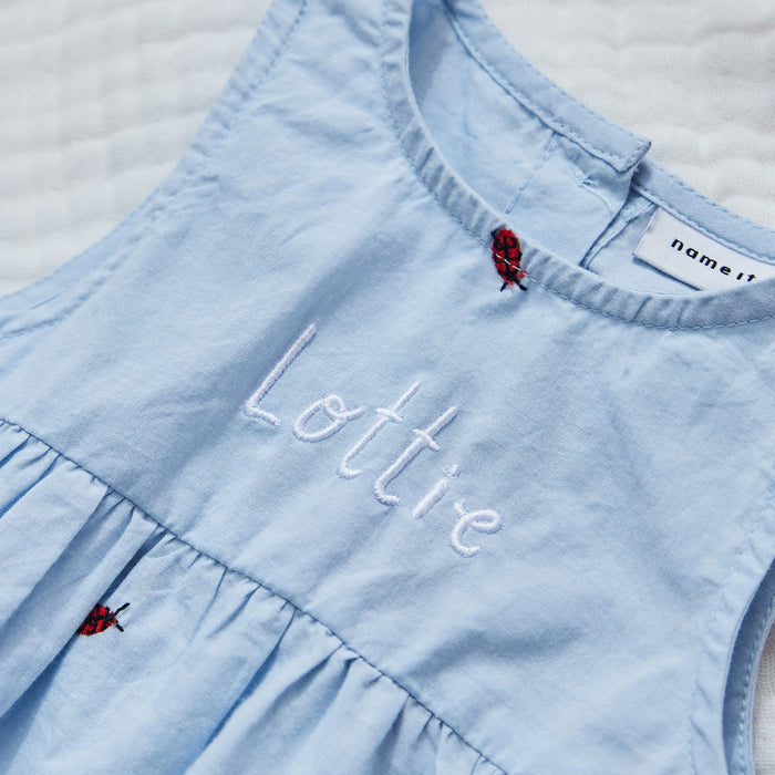 Personalised Blue Ladybug Dress by Name It