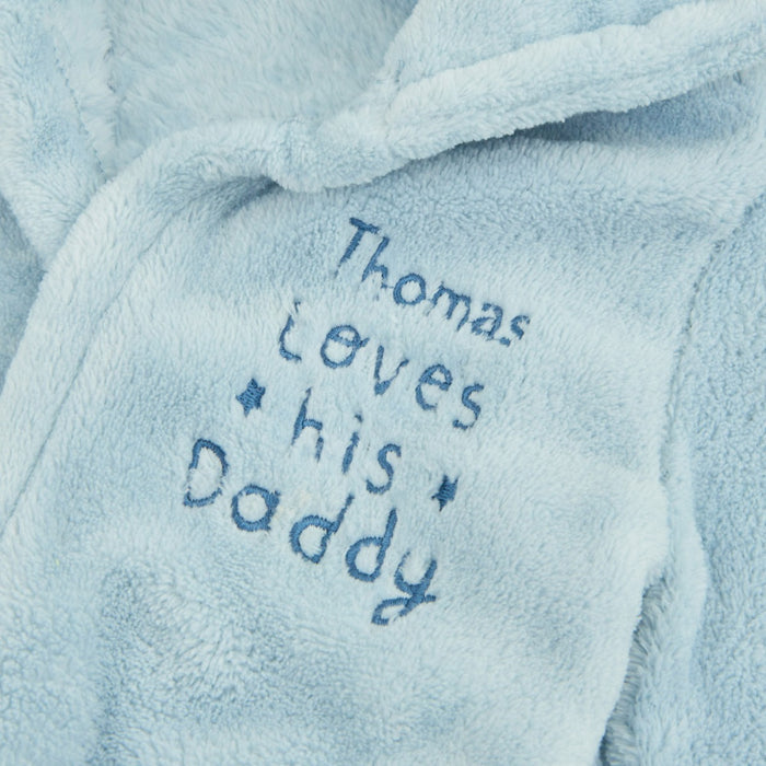 Personalised Blue ‘Loves Daddy’ Dressing Gown