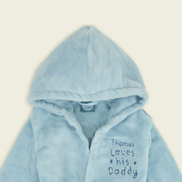 Personalised Blue ‘Loves Daddy’ Dressing Gown