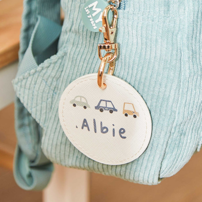 Personalised Blue On The Move Keyring