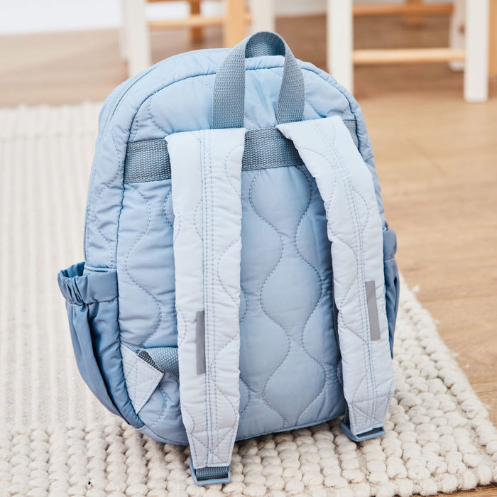 Personalised Blue Quilted Medium Backpack