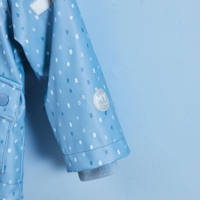 Personalised Blue Spot PU Rain Mac