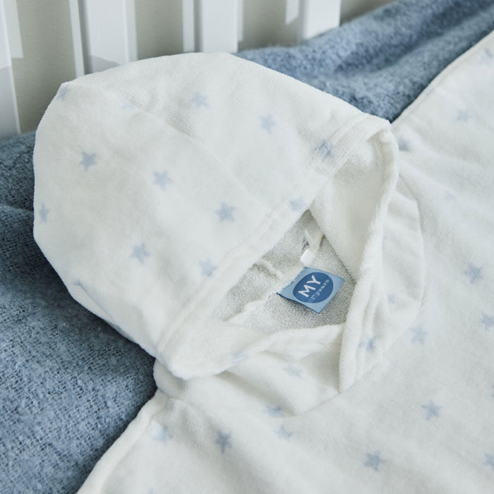 Personalised Blue Star Towelling Poncho