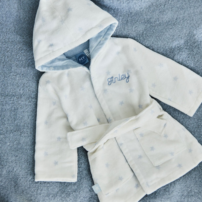 Personalised Blue Star Towelling Robe