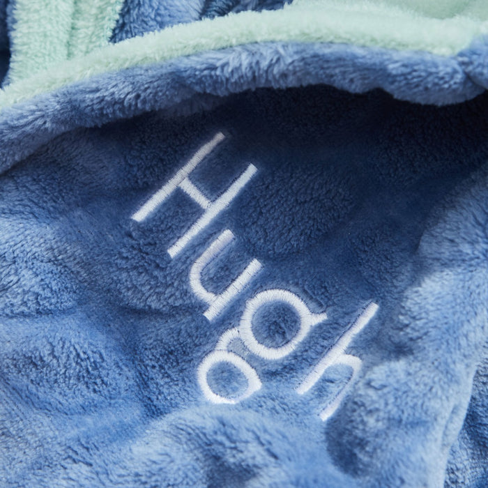 Personalised Blue Stegosaurus Dinosaur Fleece Dressing Gown