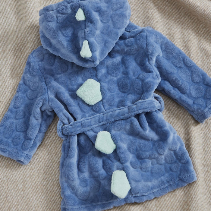 Personalised Blue Stegosaurus Dinosaur Fleece Dressing Gown