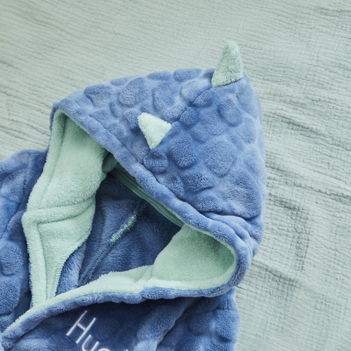 Personalised Blue Stegosaurus Dinosaur Fleece Dressing Gown