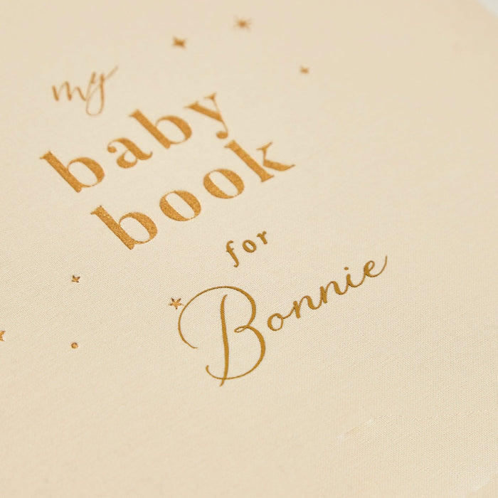 Personalised Blush and Gold My Baby Book Journal Linen Keepsake Book