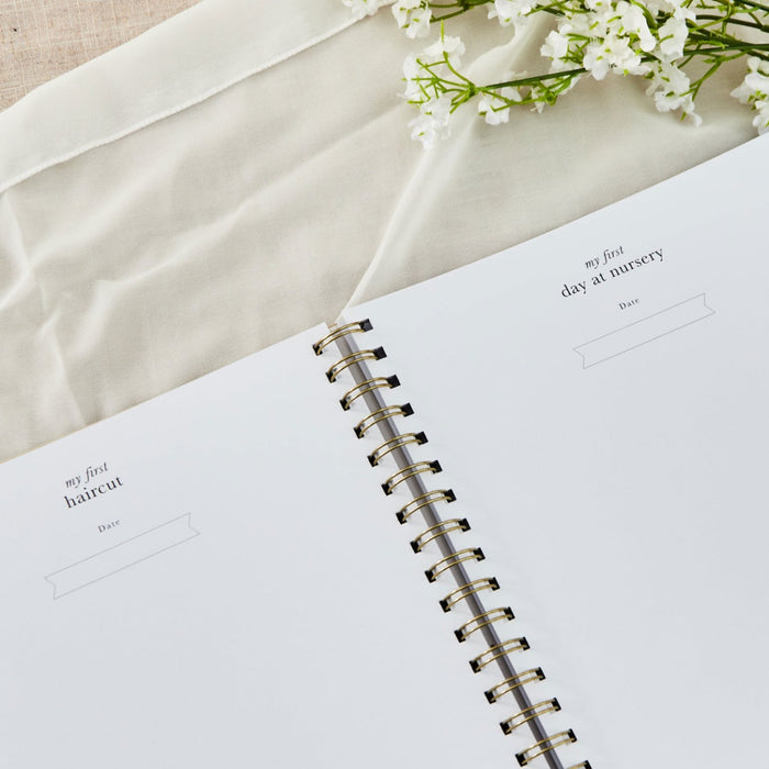 Personalised Blush and Gold My Baby Book Journal Linen Keepsake Book
