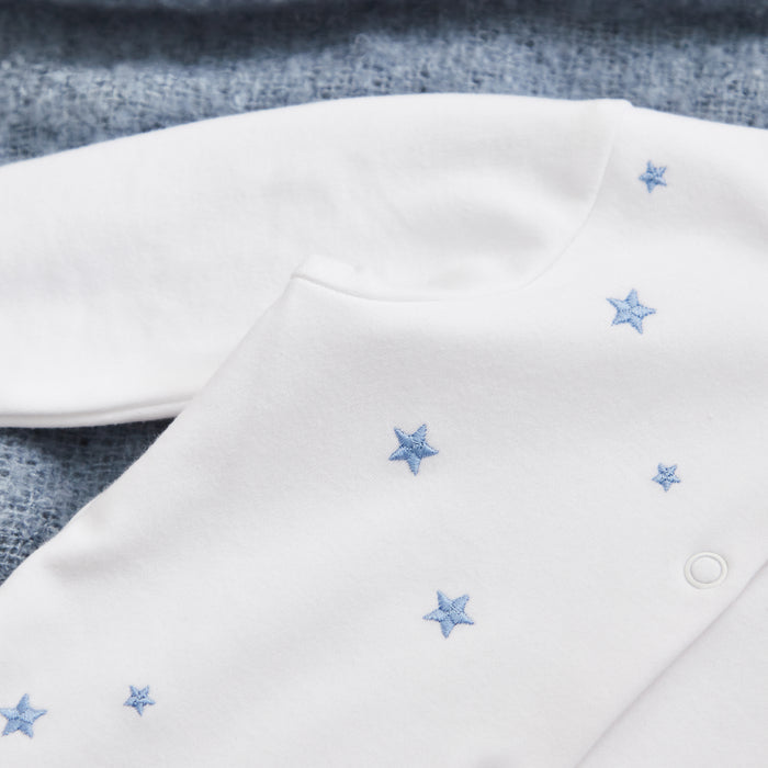 Personalised Born in 2024 Blue Star Design Sleepsuit