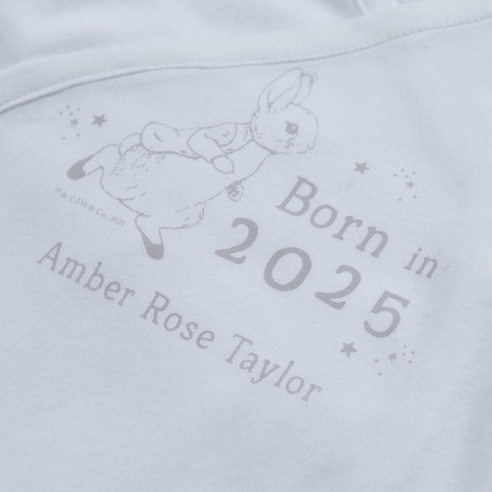 Personalised Born in 2025 Peter Rabbit™ Wrap Sleepsuit & Hat Set