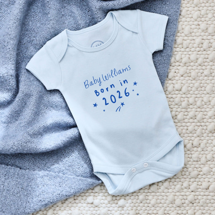 Personalised Born in 2026 Blue Bodysuit