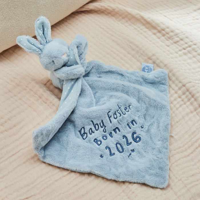 Personalised Born In 2026 Blue Bunny Comforter