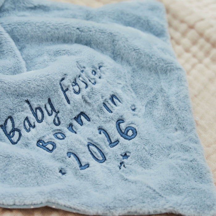 Personalised Born In 2026 Blue Bunny Comforter