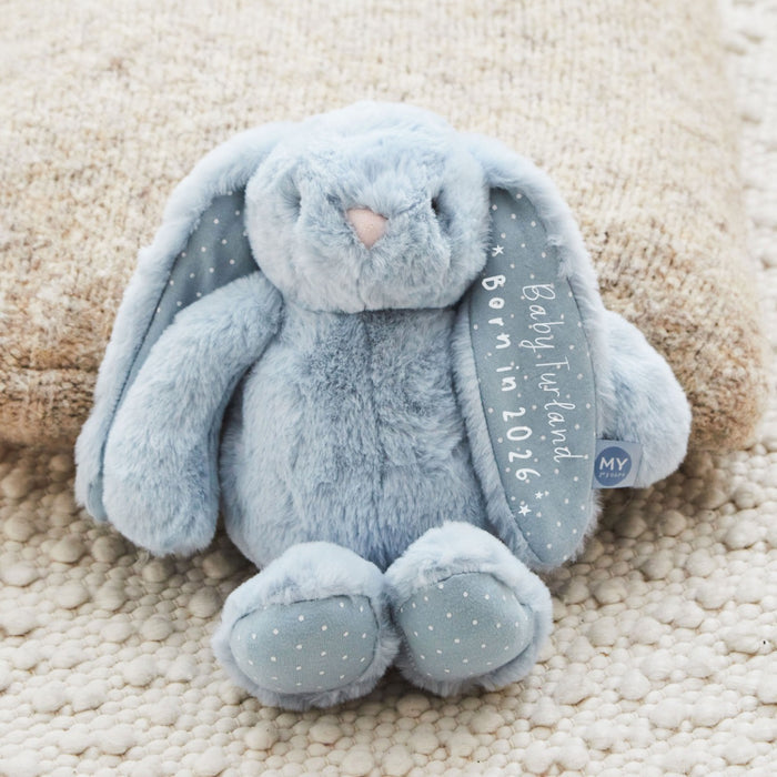 Personalised Born In 2026 Blue Bunny Soft Toy