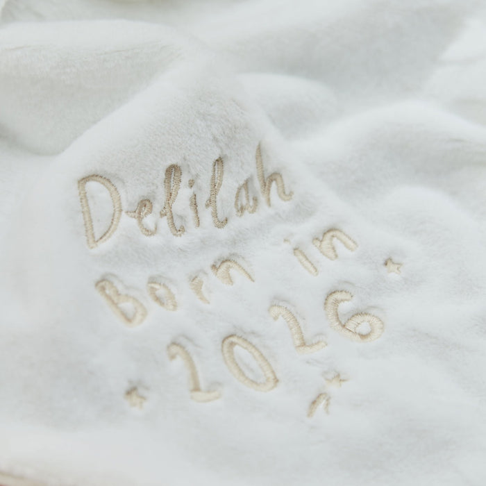 Personalised Born In 2026 Ivory Bunny Comforter