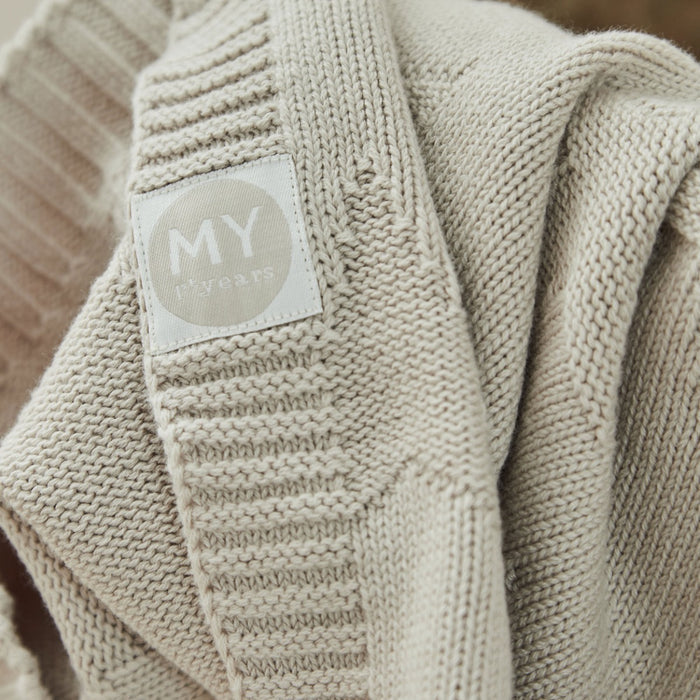 Personalised Born In 2026 Oatmeal Star Jacquard Baby Blanket