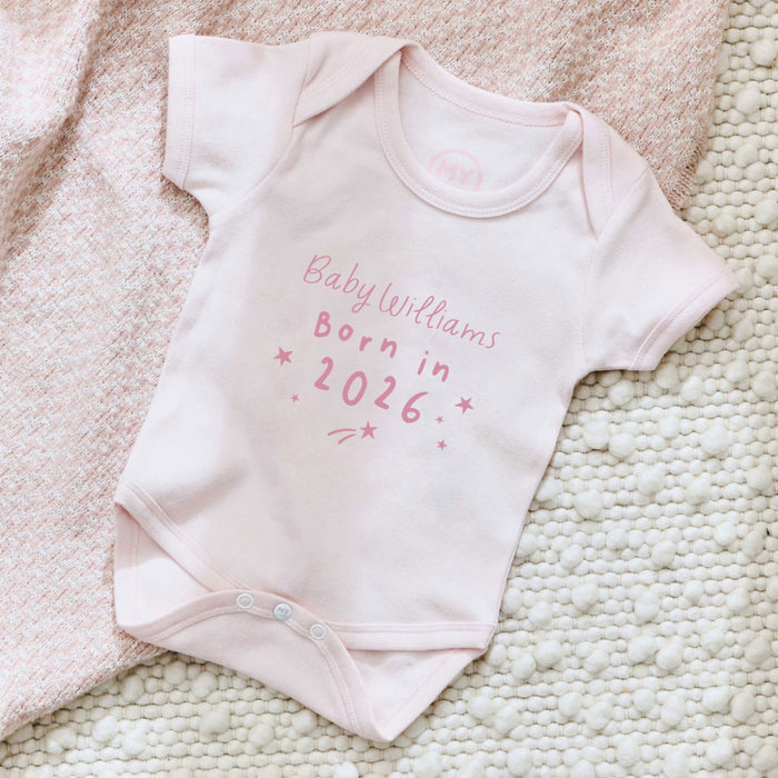 Personalised Born in 2026 Pink Bodysuit